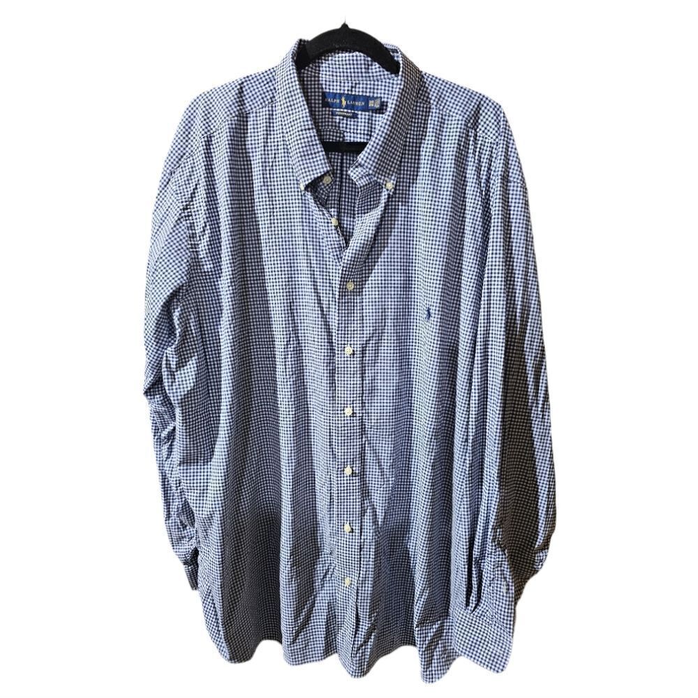 RALPH LAUREN Performance Checkered Polo Button Down Shirt - 3XB
